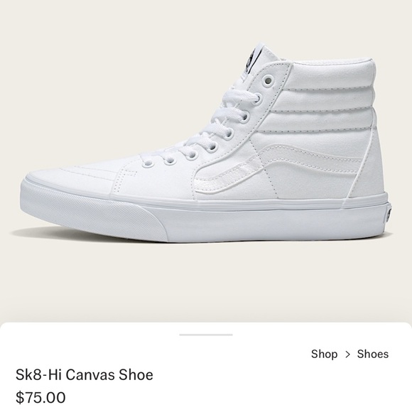 White High-Top Vans Sneakers - Picture 1 of 7